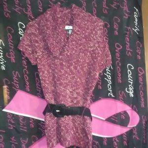 Dressbarn Pink,Red Sweater Dress